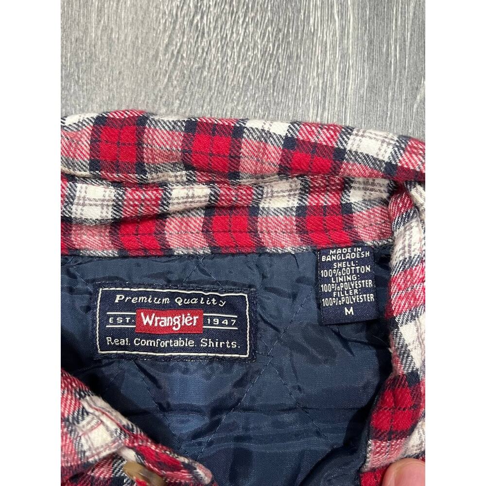 Wrangler Retro Red Plaid Flannel Y2K Shirt Medium A003719 - Picture 8 of 12